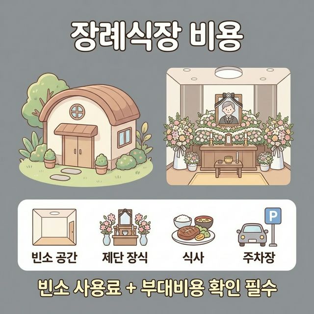 장례식장 비용 - 빈소 공간, 제단 장식, 식사, 주차장