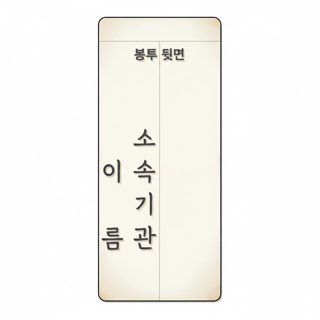 부의금 봉투 뒷면 작성 예시