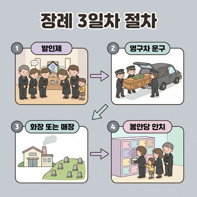 3일차 절차 - 발인제, 영구차, 화장장 및 봉안당
